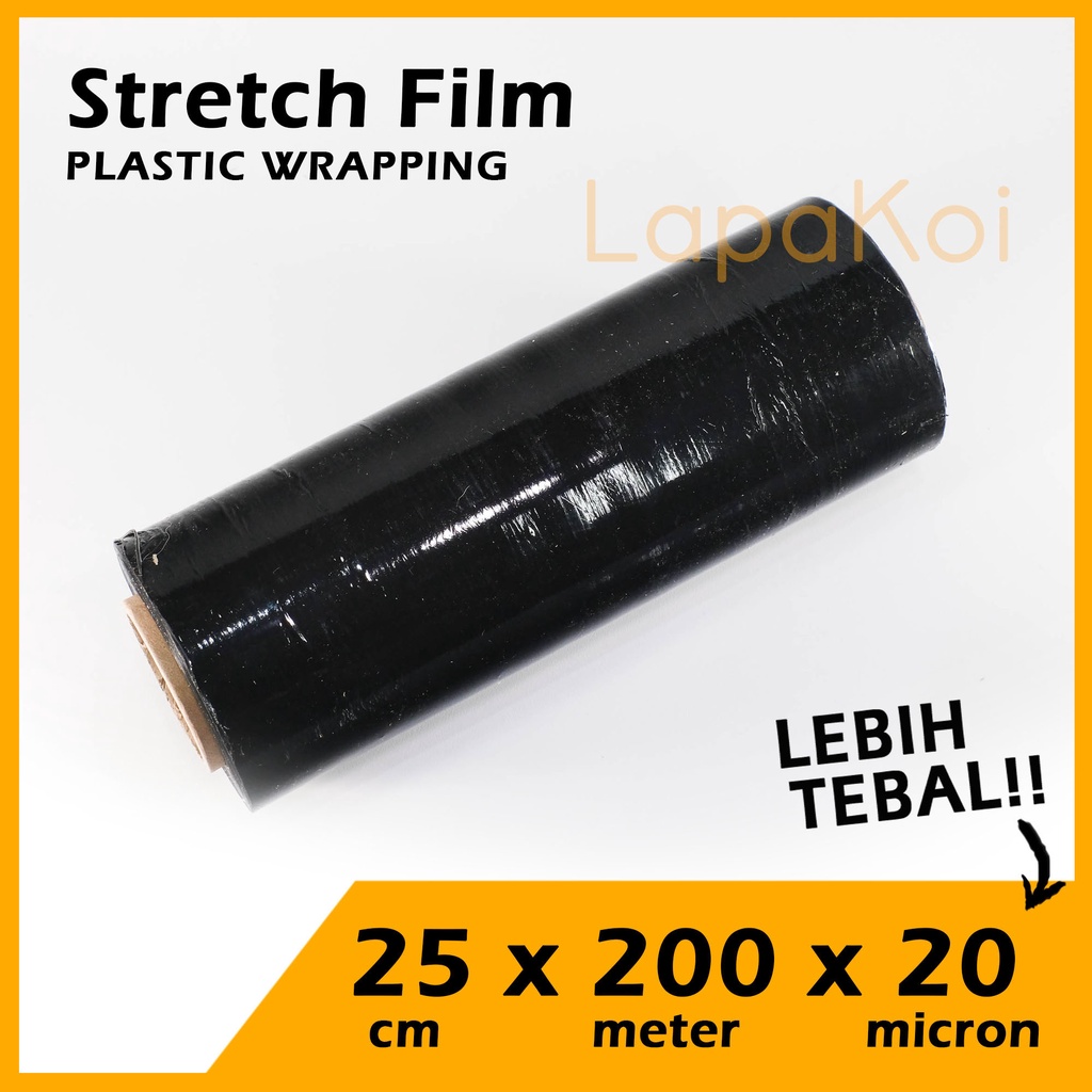

Stretch Film Black ukuran 25 cm x 200 m - warna hitam