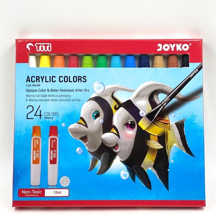 Acrylic Color / Cat Acrylic / Cat Akrilik Joyko TiTi 24 Warna 12ML