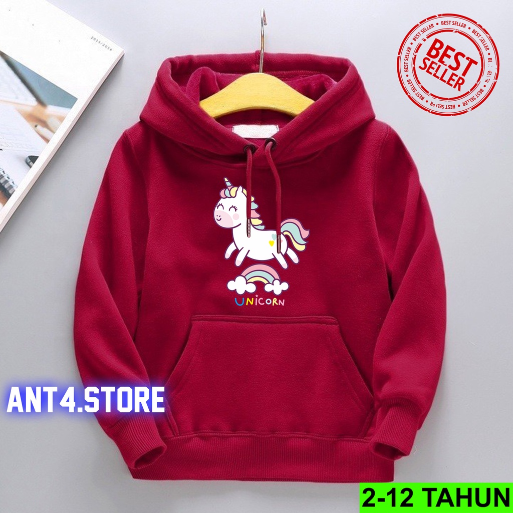 Sweater Hoodie Anak Perempuan Usia 2 - 12 Tahun Jaket Anak Cewek Unicorn