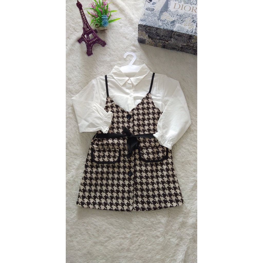 2in1 Overall Dress Plus Inner Anak Perempuan