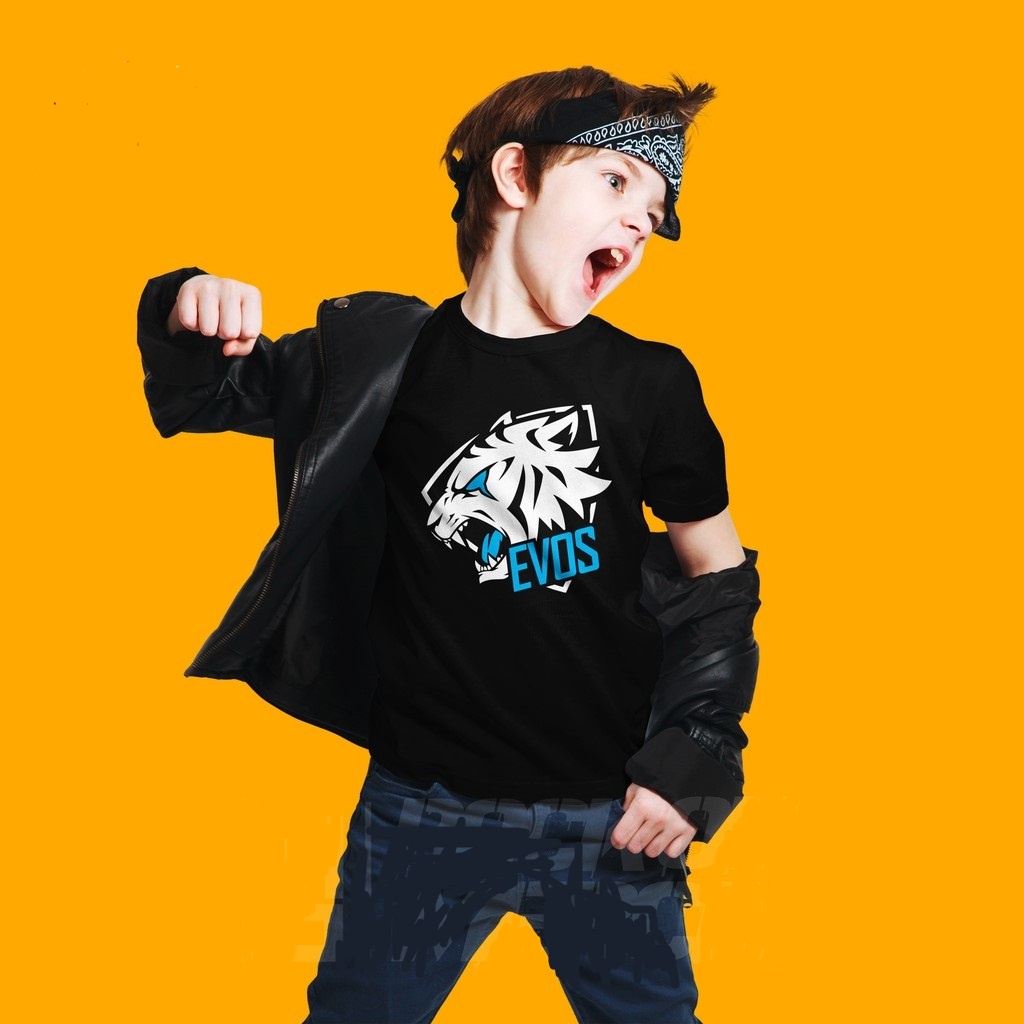 Kaos Anak EVOS LOGO V2 DOTA 2 ML PUBG FF TEAM ESPORT Baju Distro kids-Rock On GLO 235