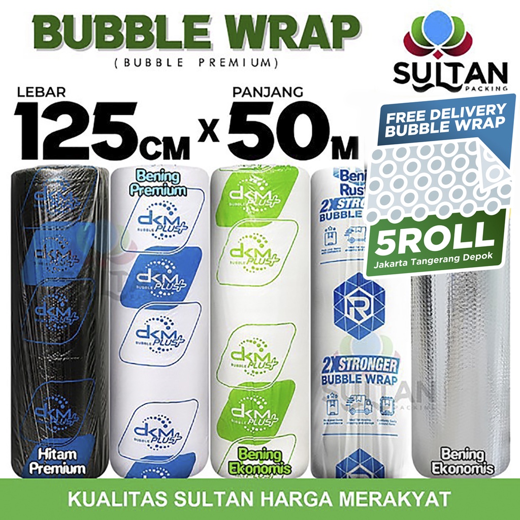 

SLM7 Plastik Bubble Wrap 125cm x 50m Dkm Plus Bubblewrap Premium Termurah / Roll