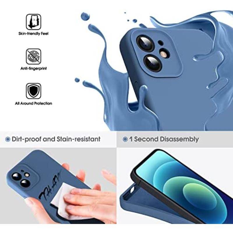 Case Pelindung Kamera Bahan Silikon Cair 4 Lapis Anti Sidik Jari Built-in Microfiber Untuk iPhone 11 Pro Max 6 6s 7 8 Plus X XS Max XR SE 2022