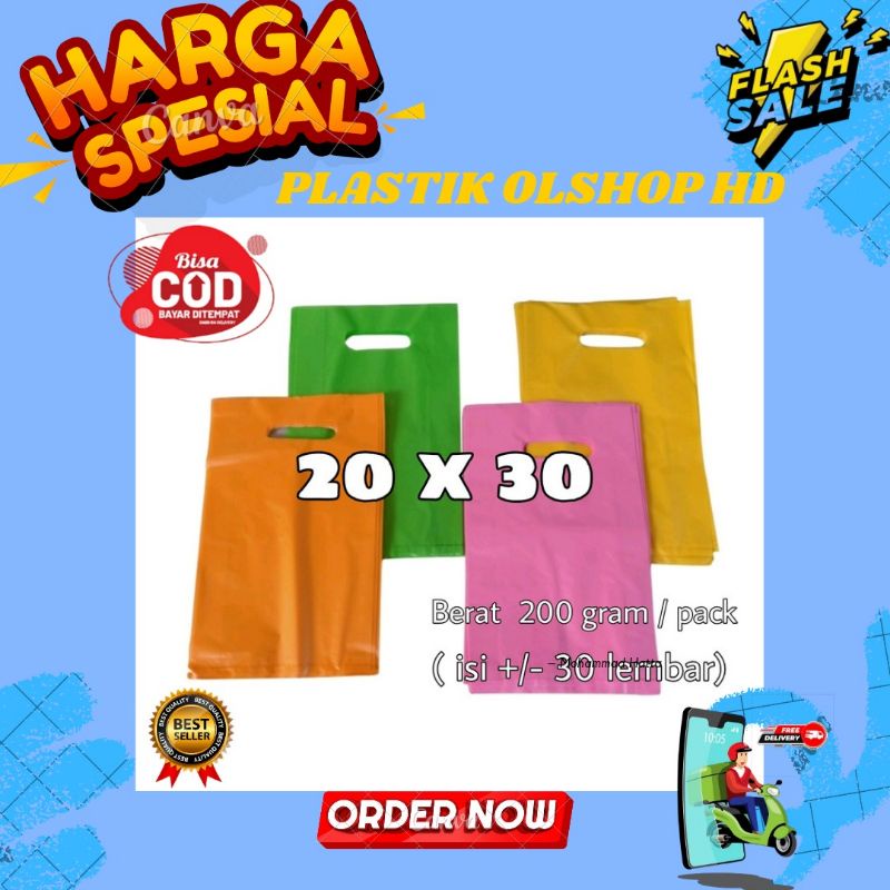 Jual Plastik Olshop Hd Uk 20 X 30 Berat 200 Gram Pack Isi 30 Lembar Plastik Packing Hd 8775