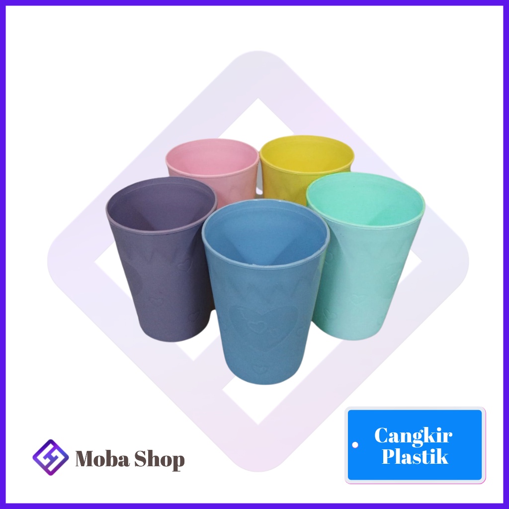 Gelas / Cangkir Plastik Pastel 300ml