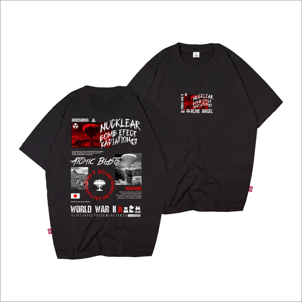 T SHIRT DISTRO PRIA WANITA / ORIGINAL ALIVE ANGEL / NAGASAKI HIROSIMA / KAOS STREETWEAR / KAOS JEPAN