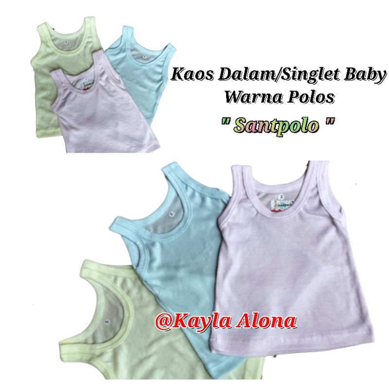 Kaos Dalam/Singlet Baby Warna Polos &quot;Santpolo&quot;