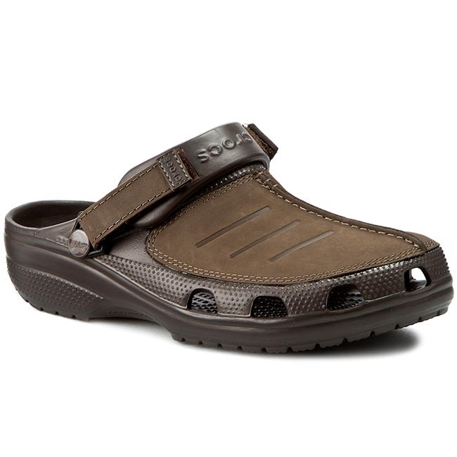 SEPATU SANDAL PRIA / SANDAL CROCS / CROCS YUKON SUEDE MAN - COKELAT PROMO