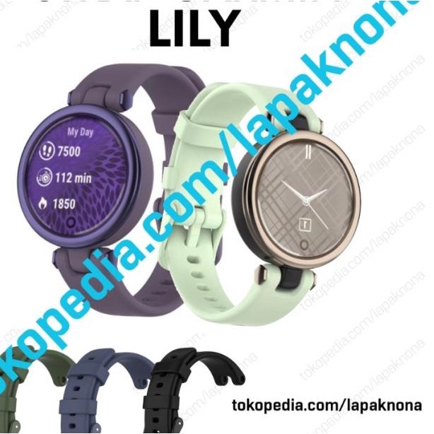 Strap Garmin LILY Tali Jam Tangan Silicone Sport Silikon Lembut lily - Hitam