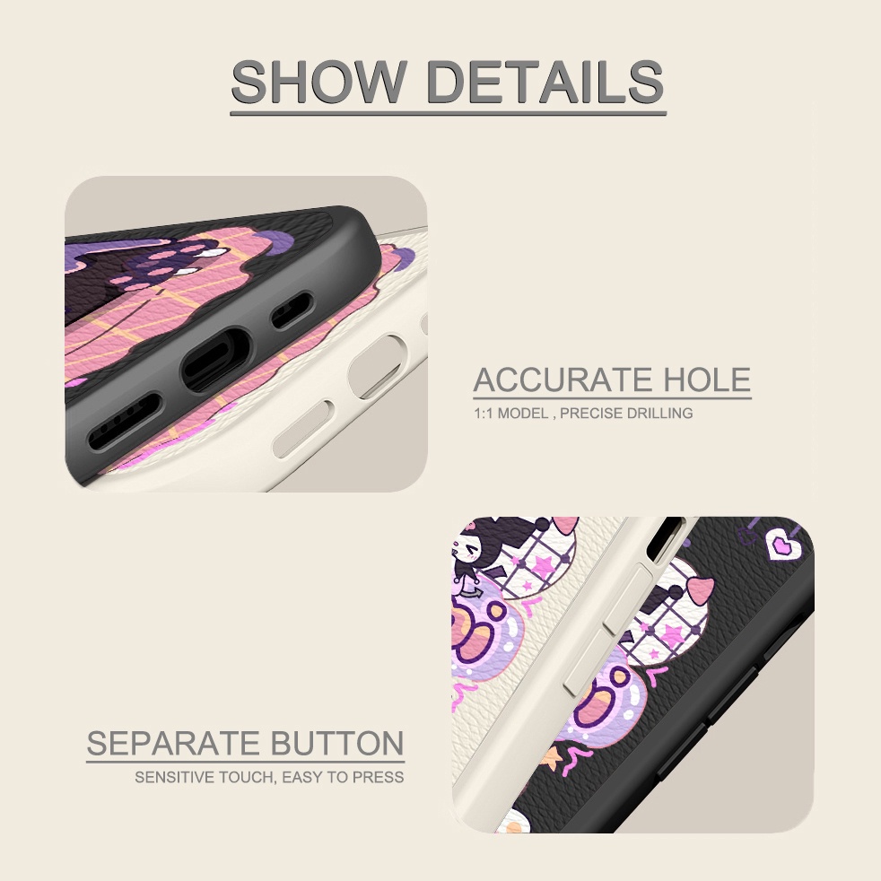 Soft Case Motif Kartun Kuromi Untuk iPhone 6 / 7 / 8 Plus / X / XR / Xs Max 14 / 13 / 11 Pro Max