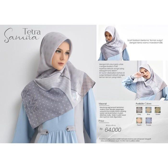 RABBANI KERUDUNG Segiempat TETRA SAMIRA ori | Jilbab Rabani Motif Segi empat  4 Rabani Terbaru