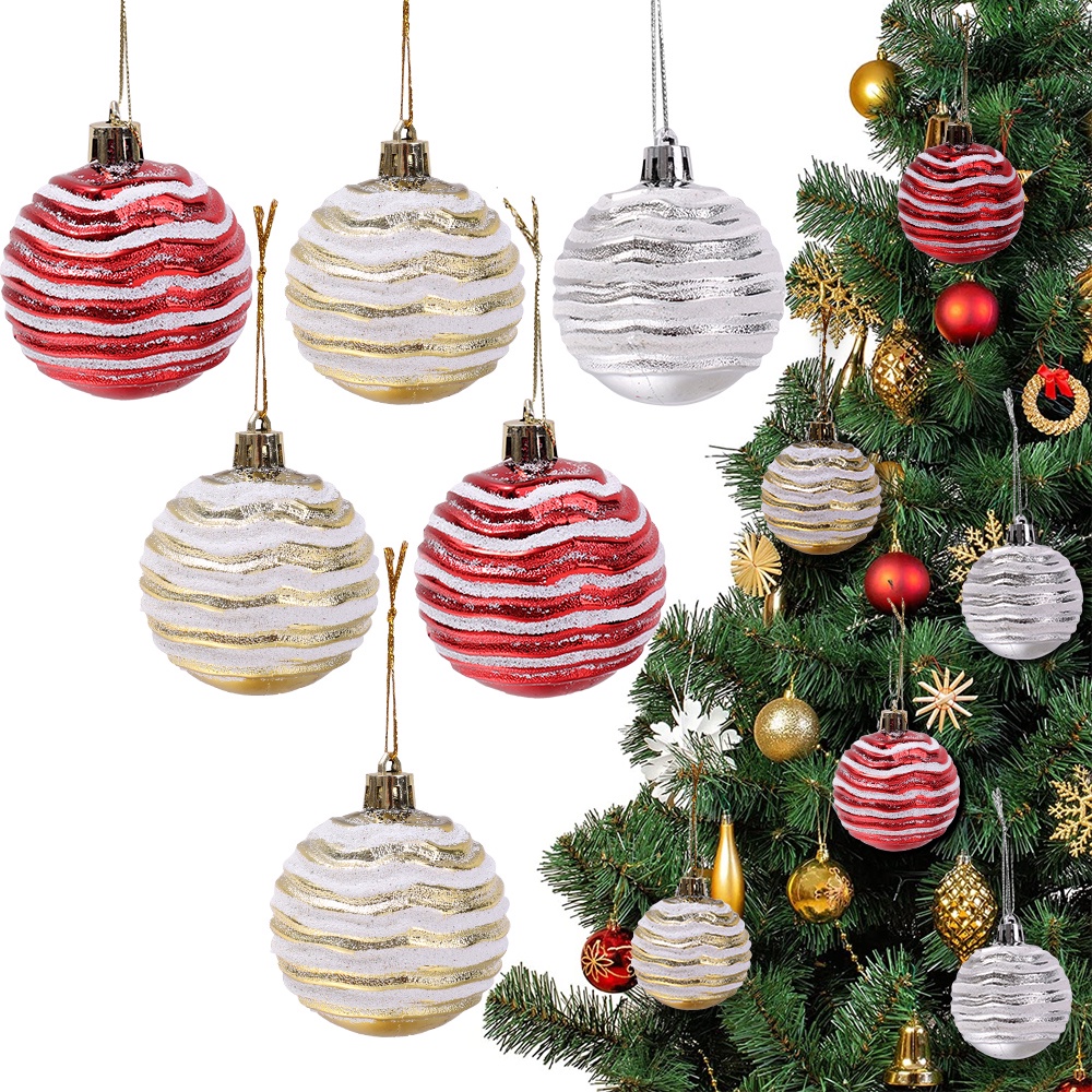 6pcs Ornamen Bola Gantung Untuk Dekorasi Pohon Natal