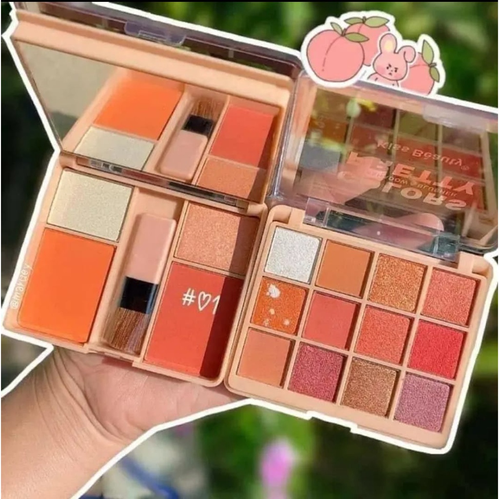 [RANDOM!! BESTSELLER] Eyeshadow Kiss Beauty Colors Pretty 2in1 + Blush