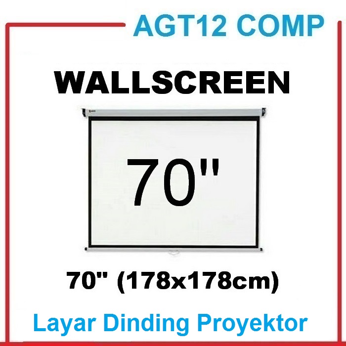 Layar Wallscreen Proyektor 70 Inch Projector Screen