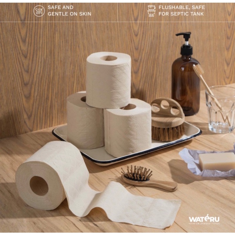 tissue wateru premium bambu / tisu toilet bambu 6roll