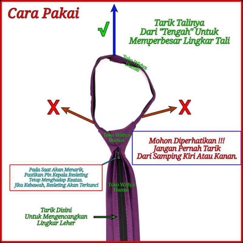 Dasi Resleting Pria DR8LDA Instant Langsung Jadi Lebar 8cm