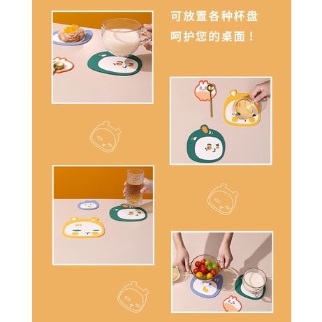 Tatakan Alas Panci Panas Tatakan Gelas Piring Mangkok Lucu Unik Kartun Panda Dekorasi Meja Makan Dapur Resto Bahan Silicone Pad Anti / Tahan Panas Anti Slip Lepek Tebal Kotak / Bulat Anti-Scalding Tea Coaster Bowl Mat