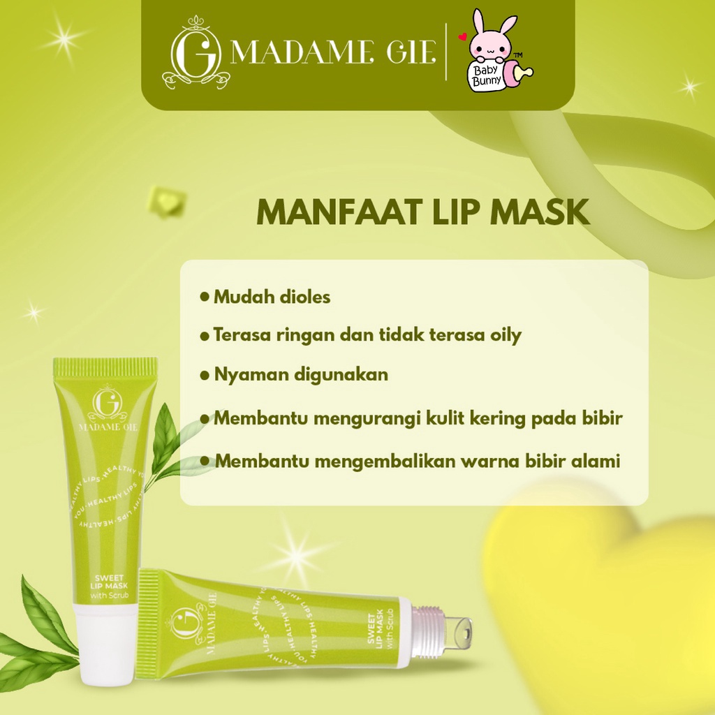 ❤ BELIA ❤ Madame Gie Sweet Lip Mask - Masker Scrub Bibir Cerah (✔BPOM)