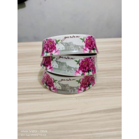Piring Keramik China Garden Rose Kuno Jadul Antik