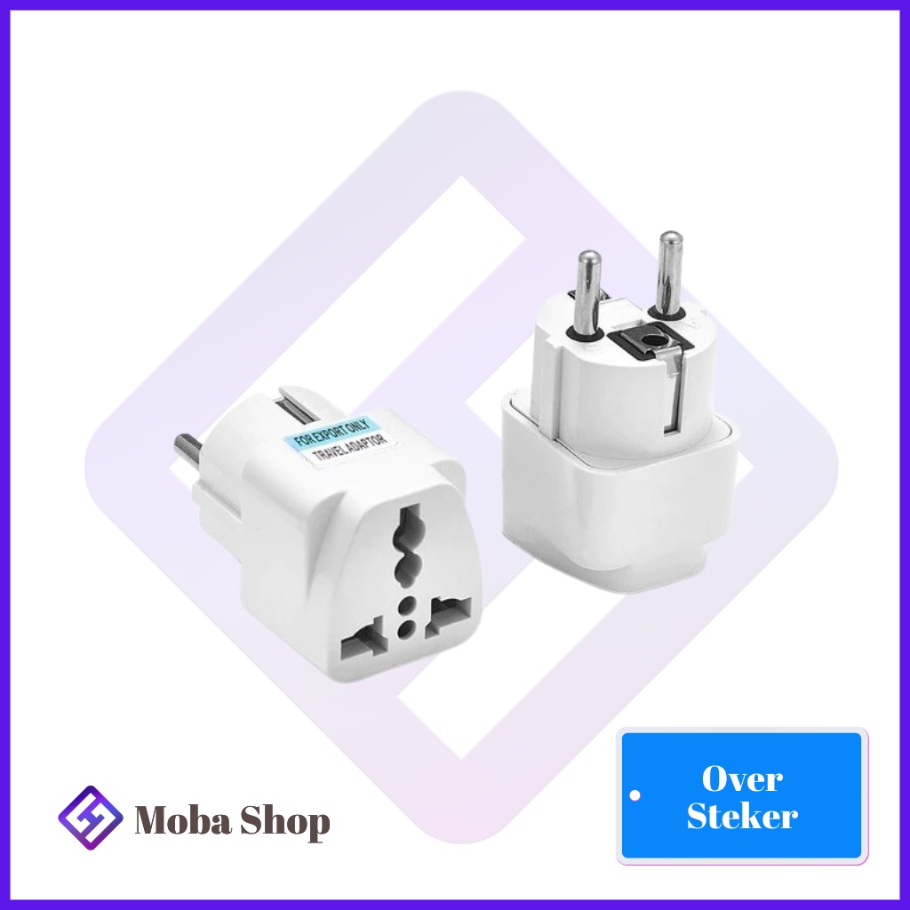 Over Steker Adaptor Kaki 3 ke 2 Travel Adapter Universal