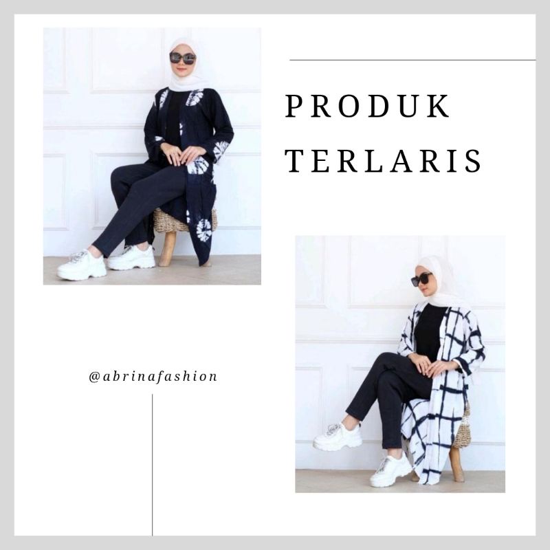 OUTER WANITA KARDIGAN FASHION MUSLIM | OUTER WANITA SABIAN SHIBORI HOME MADE | OUTER WANITA PANJANG 