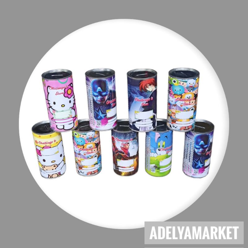 Celengan kaleng permanen L / celengan target