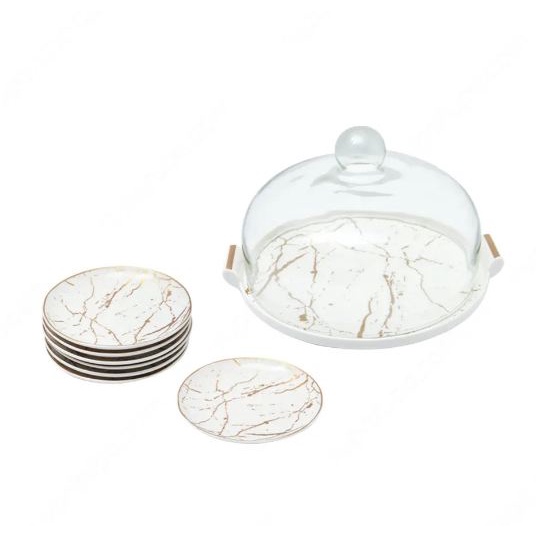 Appetite Set 8 Pcs Wadah & Piring Saji Dengan Tutup - Putih