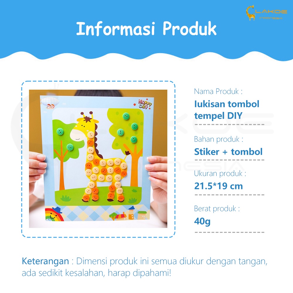 LAKOE Diy Button Painting Tempel Kancing Mainan Edukasi Anak