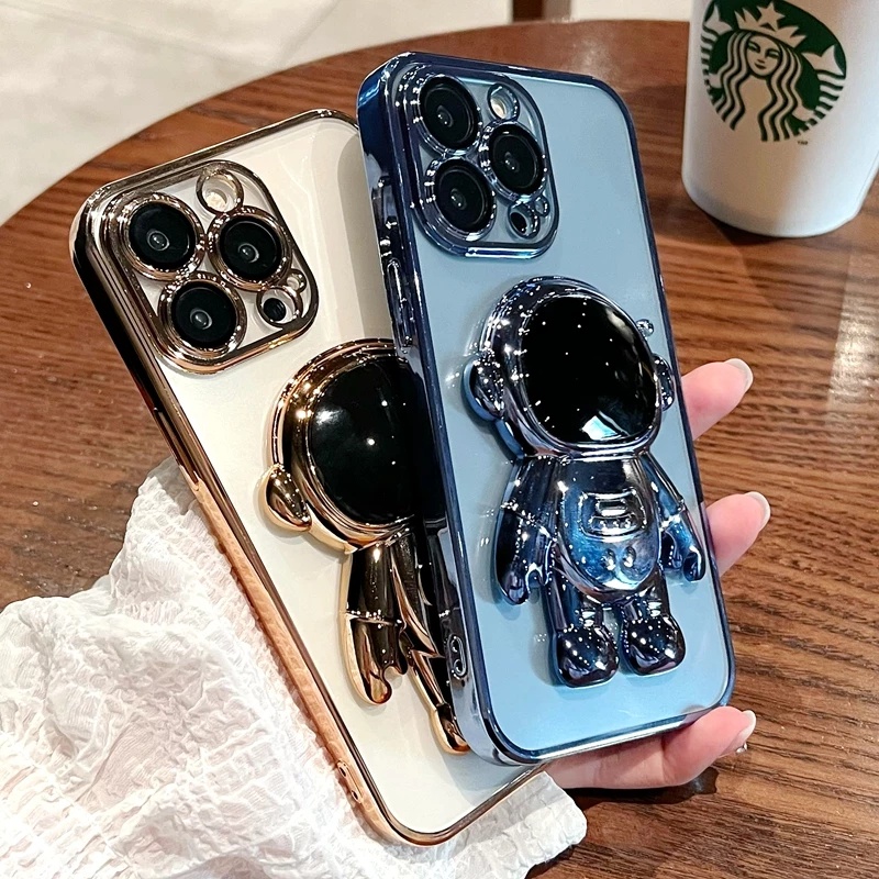 Stand Case Pelindung Lensa Kamera Transparan Untuk iPhone 14 Pro Max 13 12 11 Pro Max X XR Xs Max 7 8 Plus s