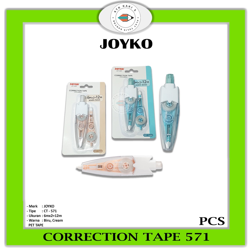 

JOYKO - Pita Koreksi Correction Tape CT-571 12m x 5mm - Pcs