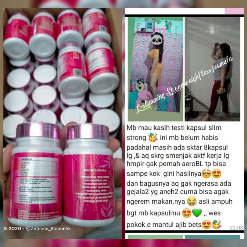 ORI L slimming strong / pil pelangsing pink BB diatas 80kg ORIGINAL