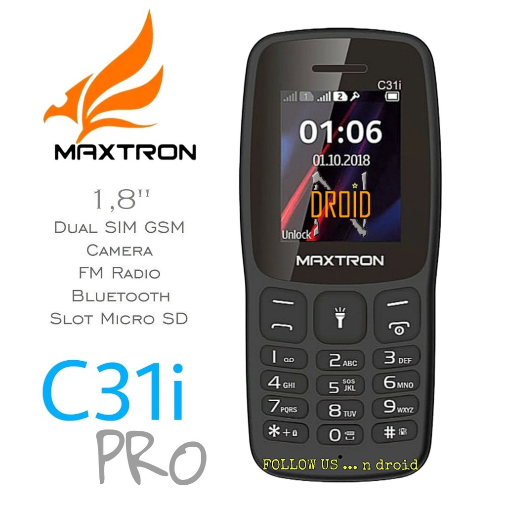 MAXTRON C31i PRO -- HP Candybar 1,8" -- DUAL SIM GSM -- HP MAXTRON - HP MURAH