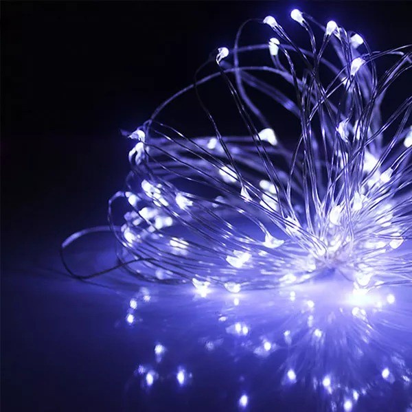 NEW Lampu Kawat LED String Tumbler Light Lampu Hias Dekorasi Kamar Tidur - Putih, 1 Meter