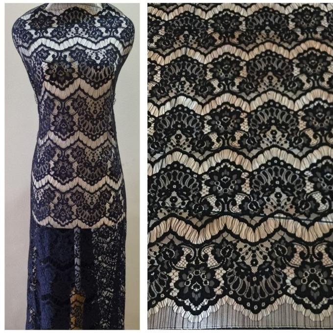 Kain Brukat Kain Brokat Semi Prancis 2,5 meter Brokat 2 Pinggiran