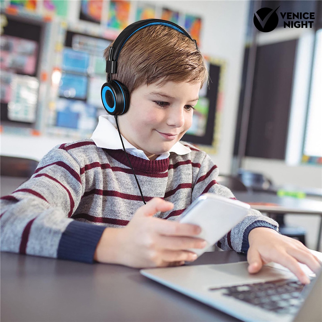 (VNEP) (Berkabel) Headset Over Ear Noise Reduction Headphone Gaming Lipat dengan Mikrofon untuk Anak-anak