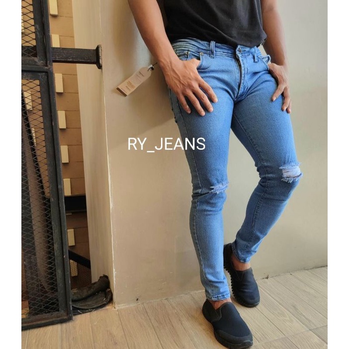 celana jeans sobek lutut pria dodikies jeans street melar