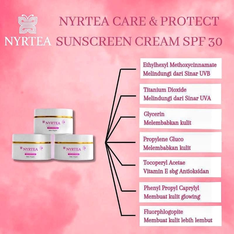 Nyrtea Sunscreen Cream Original 100% Asli Member Resmi