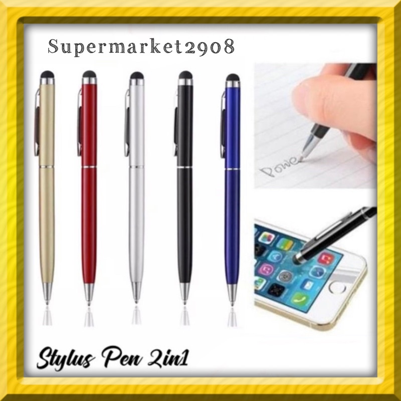 Stylus Pen 2IN1 Ballpoint Pulpen Smartphone HP Touch Screen Touchscreen Pena Sensitive