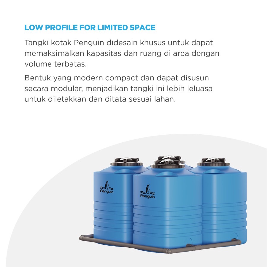 Penguin Tangki Air Kotak TE 55, Tandon Kotak, Toren Persegi Empat