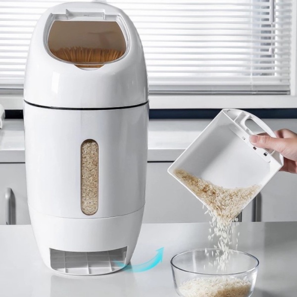 

Dijual Nordic Luxury White Rice Barrel 10L / Rice Dispenser / Wadah Beras 10L Murah