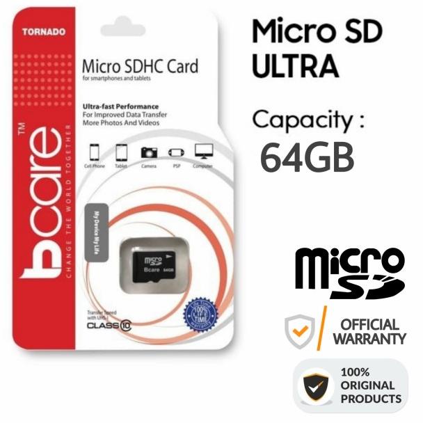 Bcare Micro SD 64GB Memory Card MicroSD HC Class 10 100Mbps