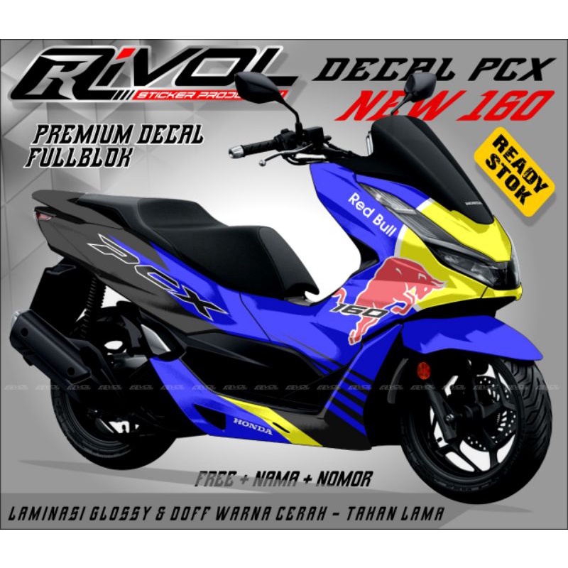 Decal Sticker Motor Honda Pcx 160 New Full Body Motif red bull
