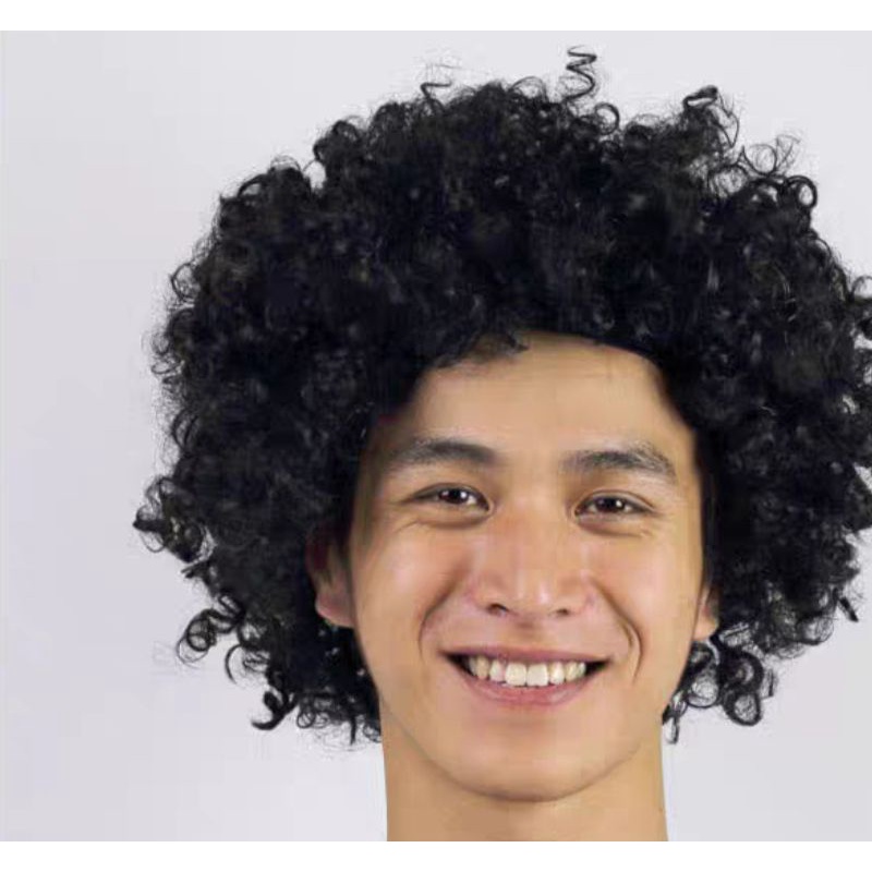 wig hitam | wig badut| wig kribo hitam | rambut palsu