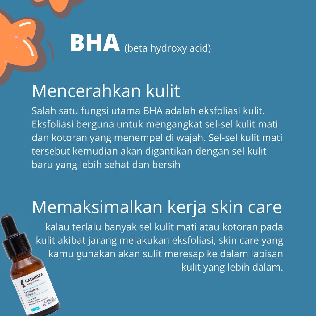 Nadindra Beauty Expert Exfoliating Solution -AHA BHA greentea buchu serum - peeling serum