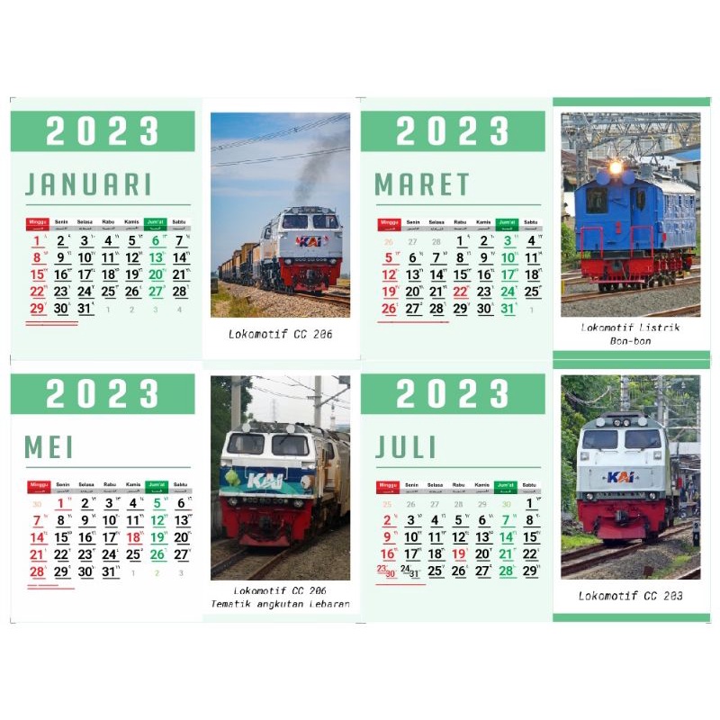 

Kalender Meja 2023 seri Lokomotif Kereta