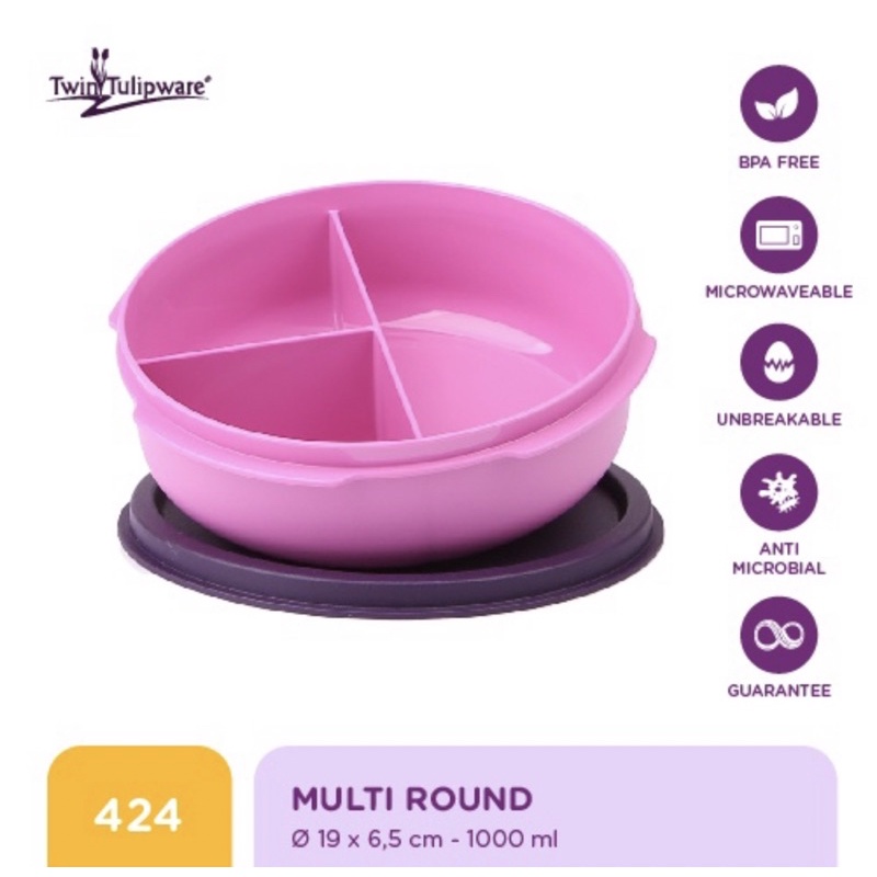 Tempat Makan Multi Round Tulipware