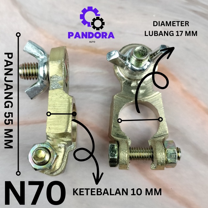 TERMINAL KEPALA AKI KLEM AKI N50 TEBAL BAHAN KUNINGANUNIVERSAL