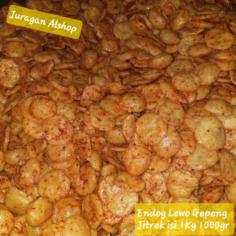 

1Kg Emplod endog Lewo Gepeng Pedas Balado 1000gr/1kg . Cimol Kering Pedas Balado. Cemilan Khas Garut