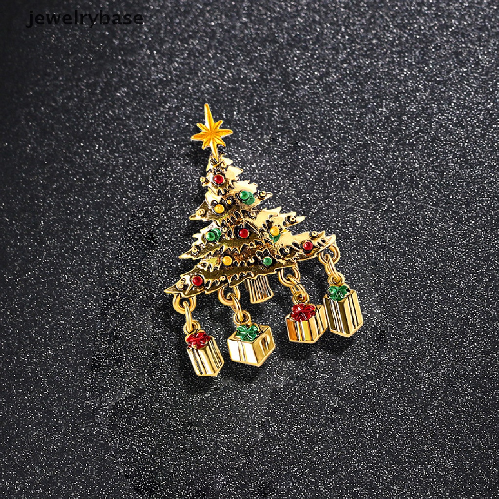 Bros Pin Enamel Desain Natal Aksen Berlian Imitasi Untuk Pria Dan Wanita