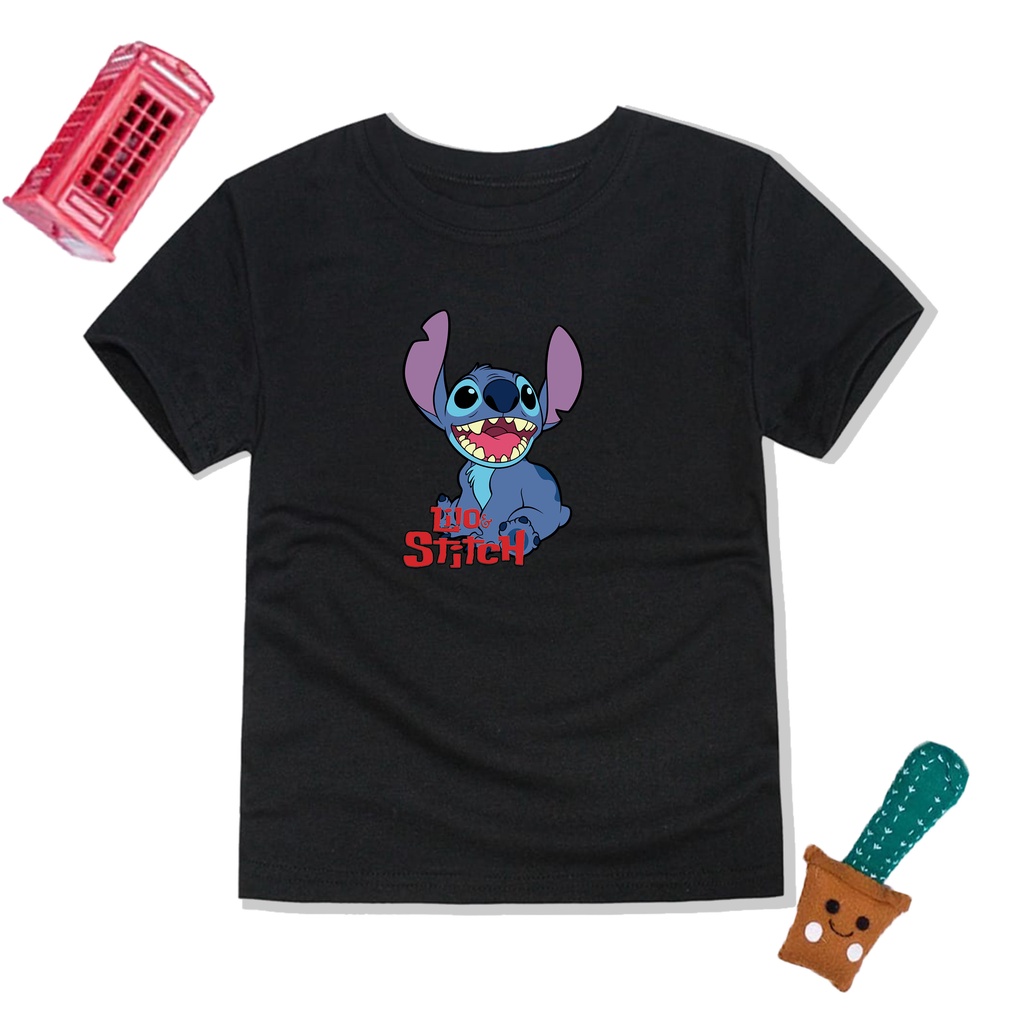 PVJ - Kaos Baju Anak Lilo &amp; Stitch Laki Laki Dan Perempuan Bahan Cotton Combed